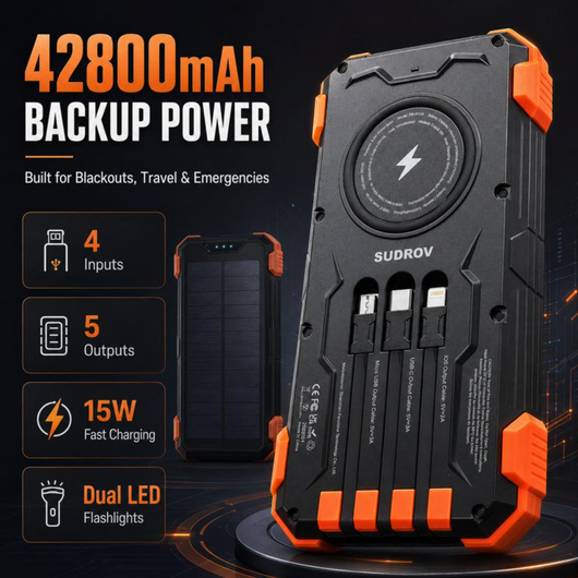 Velura 42800mAh Solar Rechargeable Battery