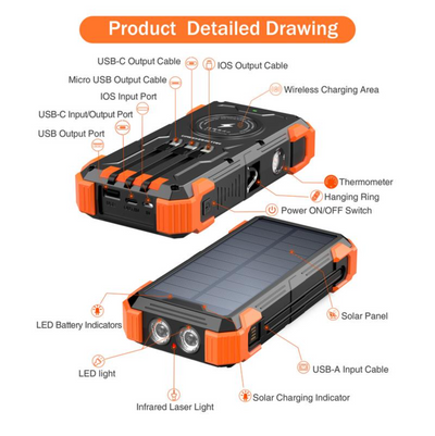 Velura 42800mAh Solar Rechargeable Battery